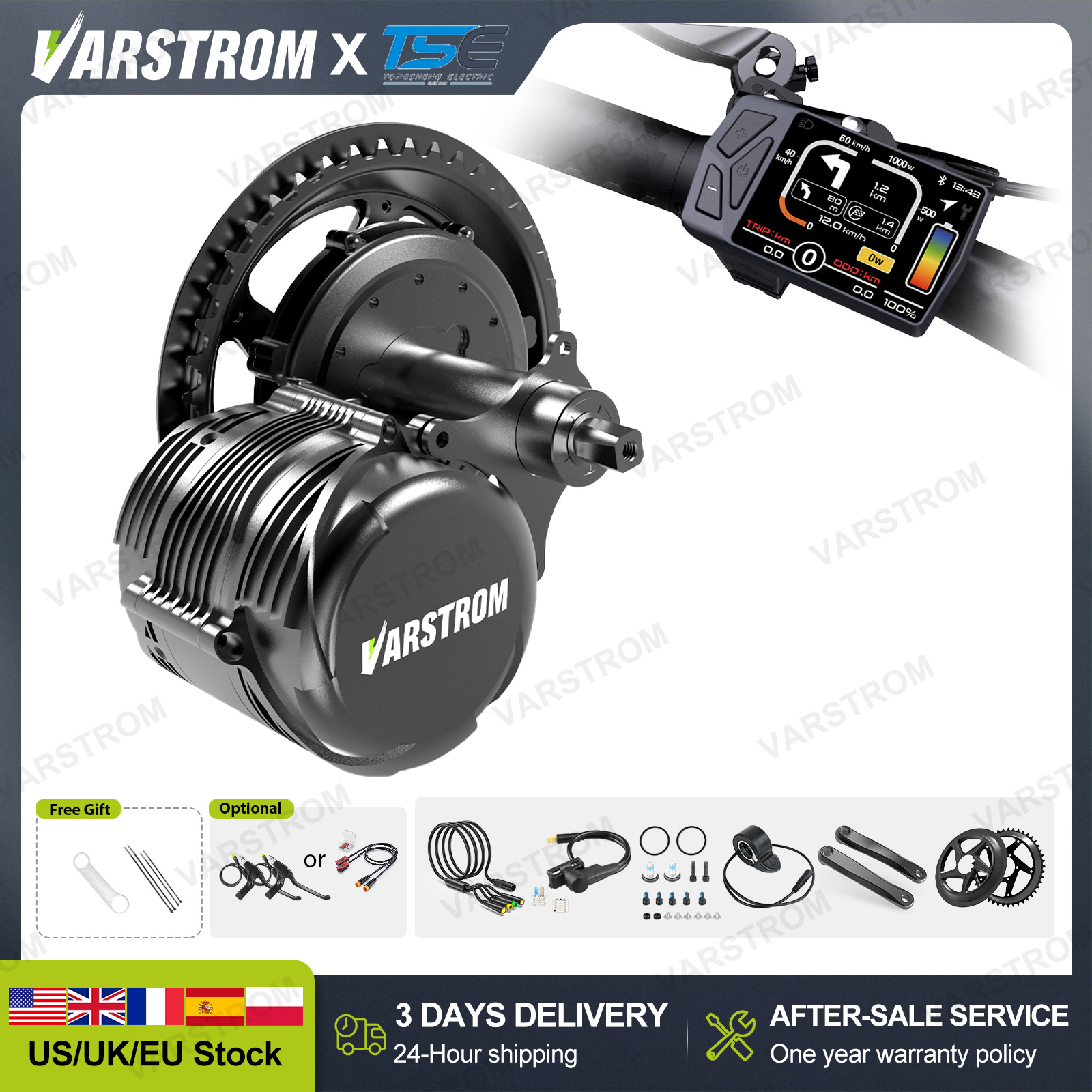 [USA Stock ] Tongsheng 750W TS - đánh giá và giá Torque Sensor Mid Drive Motor Kit