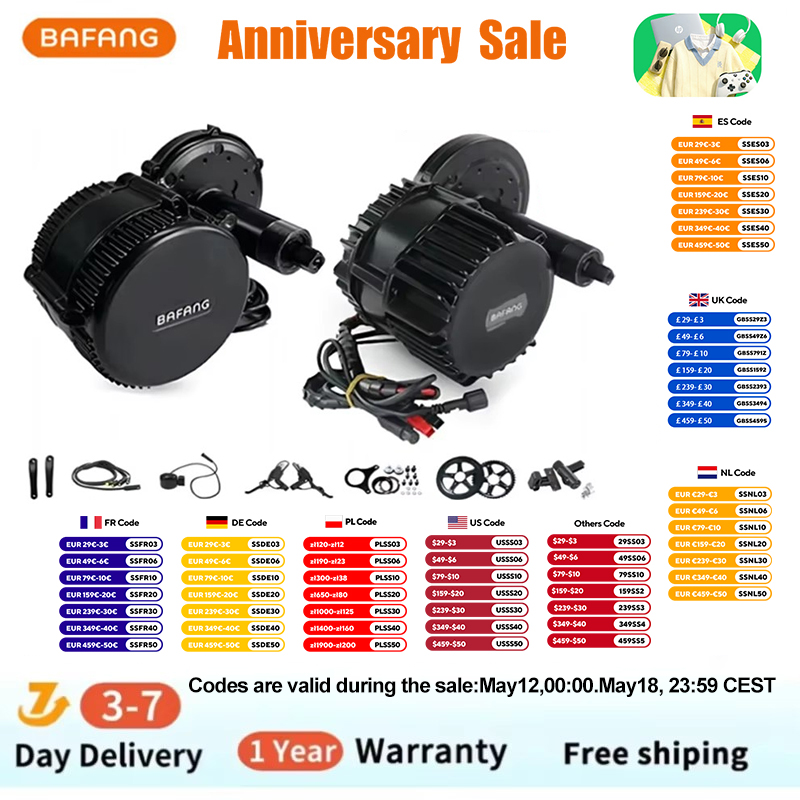 Bafang BBSHD 1000W 52V 48V 68m - đánh giá và giá Side Hung Mid Drive Motor Kit