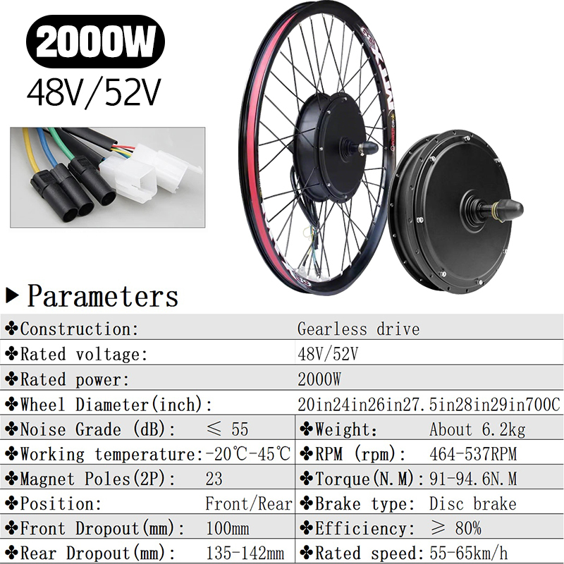 72V 5000W Ebike Kit with S966  - đánh giá và giá 5000W Hub Motor Kit 72V