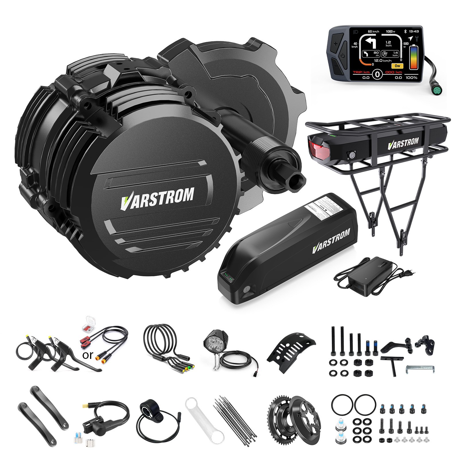 [US STOCK] Varstrom 48V500W 75 - đánh giá và giá Torque Sensor Mid Drive Motor Kit